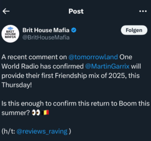 Martin Garrix to Drop 2025’s First Friendship Mix—A Hint for Tomorrowland? 